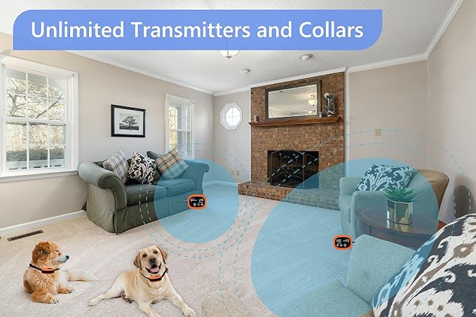Indoor Pet Barrier for Dogs, Wireless Indoor Electric Fence, Pet Gate, Keeps Areas Off Limits, Dog Fence Waterproof/Rechargeable Training Collar (1 Dogs System)