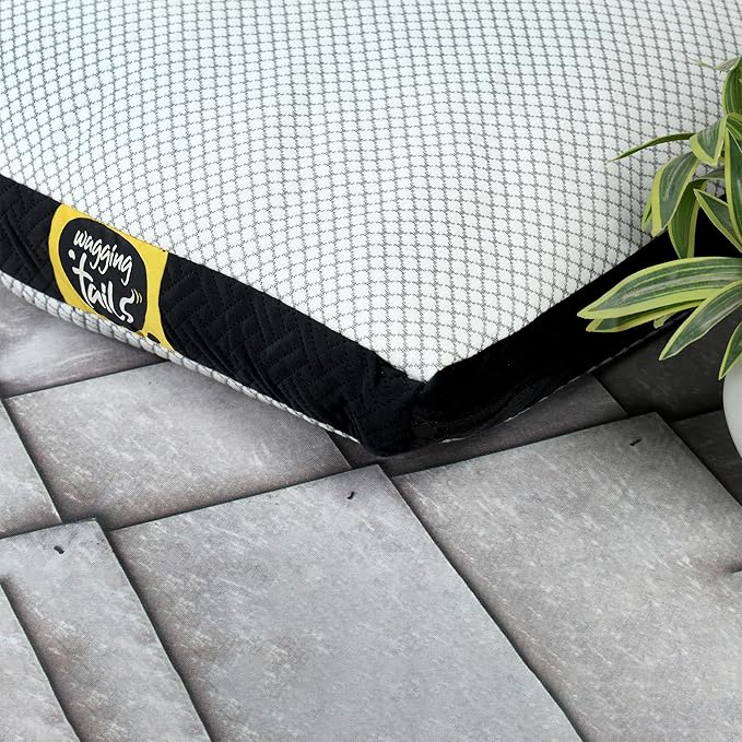 Wagging Tails Dog Bed Mattress with Waterproof Washable Removable Cover | Microfiber & Shredded Memory Foam Dog Crate Bed | Durable, Soft, Cozy Comfort Sleeping Bag for Dog, Cat & Pets | Small