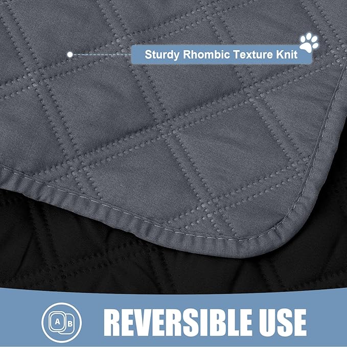 Smiry Waterproof Dog Bed Cover Pet Blanket, Soft Washable Dog Blanket for Furniture Bed Couch Sofa Reversible, Checkered (40"x50", Dark Grey/Black)