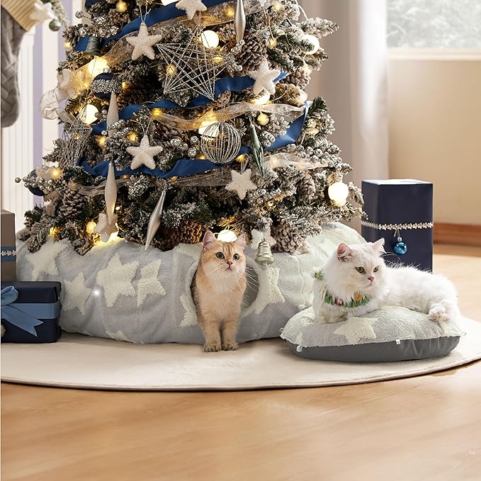 Lesure Cat Tunnel Bed for Indoor Cats - Cute Cat Donut Tunnel Toys for Small Large Cats with Washable Circle Cushion, Round Pet Peekaboo Cave Toy for Kitten/Puppy/Rabbit, Standard Galaxy Grey