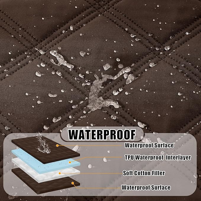 Smiry Waterproof Dog Bed Cover Blanket 52x82, Soft Reversible Pet Blanket, Washable Leakproof Cats Dogs Couch Cover for Sofa, Couch, Furniture, Lattice, Chocolate/Chocolate