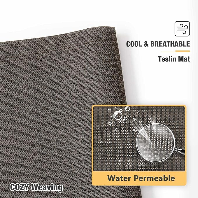 Veehoo Chew Proof Elevated Dog Bed - Cooling Raised Pet Cot - Silver Aluminum Frame and Durable Textilene Mesh Fabric, Unique Designed No-Slip Feet for Indoor or Outdoor Use, Brown, X-Large, CWC2003