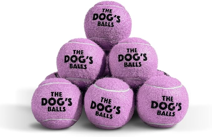The Dog's Balls, Dog Tennis Ball, Lilac 12-Pack, Strong Toy for Agility Training, Puppy Training, Play, Exercise & Fetch, 2.5 Inch Diameter