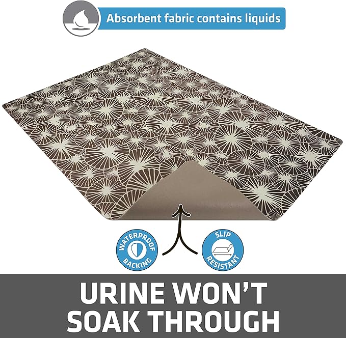 Drymate Original Cat Litter Mat, Contains Mess from Box, Protects Floors, Urine-Proof, Machine Washable, Soft on Kitty Paws, Absorbent, Waterproof (USA Made, Recycled Content) (20”x28”)(Kahopo Grey)