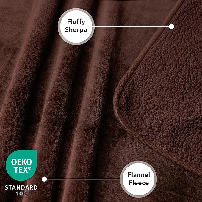 PetAmi Waterproof Dog Blanket for Extra Large Dogs, Pee Proof Pet Blanket for Bed Couch, Reversible Water Proof Blanket for Puppy Indoor Cat, Soft Dog Crate Cover Washable, Queen 90x90 Brown