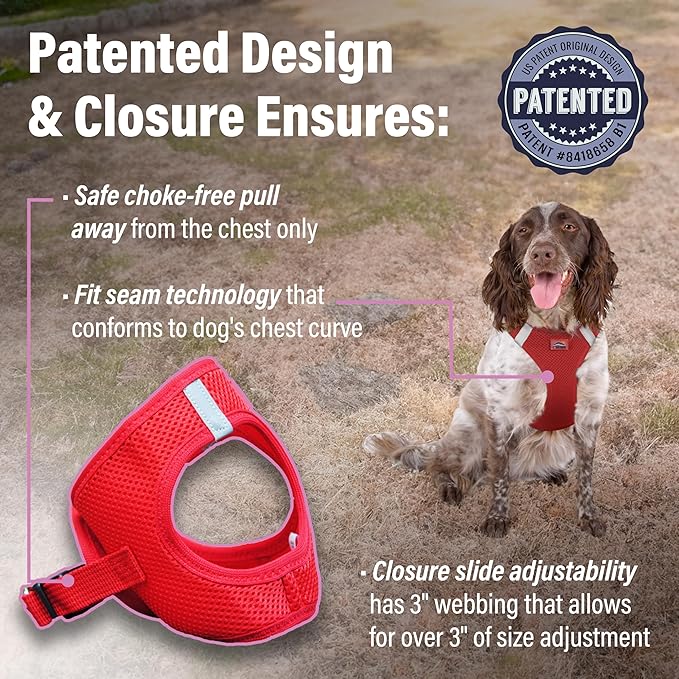 Doggie Design Dog Harness - No Choke Dog Harness, Dog Vest, Mesh Polyester, Pet Harness, Simple Step in and Go Design, Harness for Dog - Red, 2X-Large
