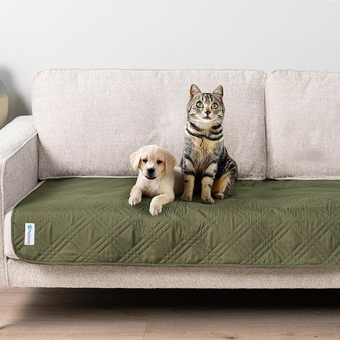 PetAmi Waterproof Couch Cover for Dogs, Waterproof Pet Blanket, Reversible Furniture Cover Sofa Protector for Pet Cat Bed, Washable Waterproof Blanket Dog Cover for Couch Seat, 30x70 Green