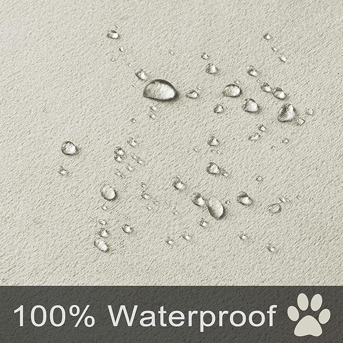 Ameritex Pet Bed Blanket Reversible 100% Waterproof Velvet Super Soft for Sofa and Bed (68x82 Inches, Cream+Grey)