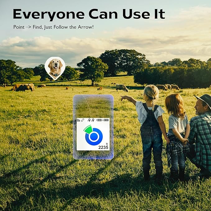 Aorkuler Outdoor GPS Dog Tracker for Remote & Rural Areas – No Phone or Signal Needed,Real-Time Tracking for Daily Walks,Hiking, Camping, Farms, and Large Open Spaces,No Monthly Fees(Tracker 2)