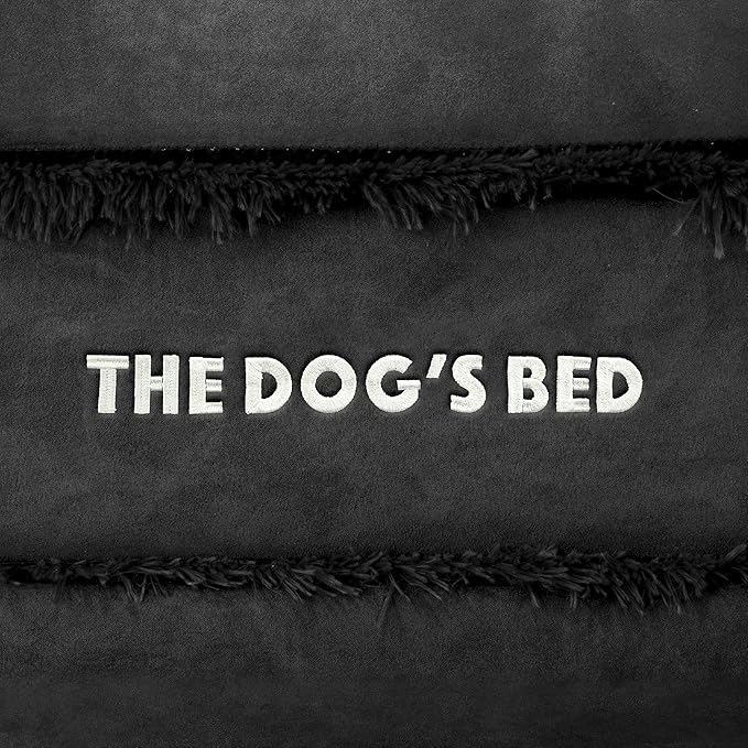 The Dog’s Bed, Medium Black Faux Fur, Memory Foam, Pain Relief: Arthritis, Hip & Elbow Dysplasia, Post Surgery, Lameness, Supportive, Calming, Washable Cover, Veterinary Approved