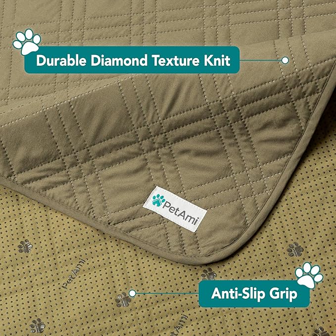 PetAmi Waterproof Couch Cover for Dogs, Waterproof Pet Blanket, Reversible Furniture Cover Sofa Protector for Pet Cat Bed, Washable Waterproof Blanket Dog Cover for Couch Seat, 30x70 Green