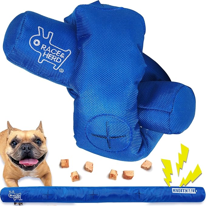 Race&Herd KnottyBall Snuffle Ball, Interactive Dog Puzzle Toy for Dogs, Stimulating Dog Toys for Boredom, Treat Puzzle Toys for Dogs Enrichment, Snuffle Treat Dispensing Smart Dog Toys, 6 Round Slot