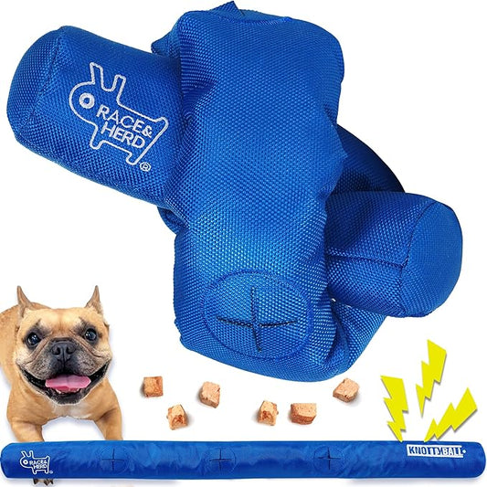 Race&Herd KnottyBall Snuffle Ball, Interactive Dog Puzzle Toy for Dogs, Stimulating Dog Toys for Boredom, Treat Puzzle Toys for Dogs Enrichment, Snuffle Treat Dispensing Smart Dog Toys, 6 Round Slot