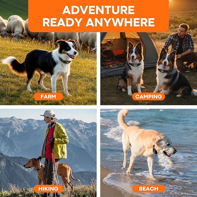 GPS Wireless Dog Fence System: Invisible Fence for Dogs with UBLOX Chip, 4-Zone Progressive Correction & 3 Modes GPS Dog Collar, 25-999 Yards Range, IPX7 Waterproof