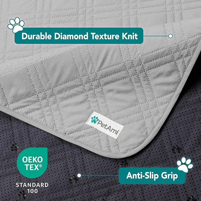 PetAmi Waterproof Bed Cover for Dogs, Pet Blanket Couch Cover, Reversible Furniture Cover Sofa Protector for Pet Cat Bed, Washable Dog Blanket for Seat, 52x82 Light Gray