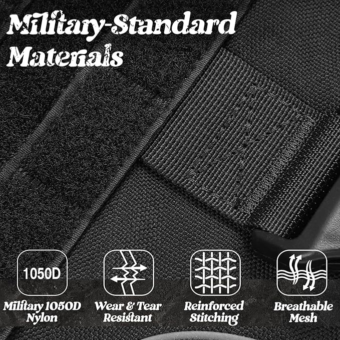 rabbitgoo Upgraded Tactical Dog Harness for Large Dogs, Reflective Heavy Duty Pet Harness with Handle, No-Pull Service Vest, Adjustable Military Vest for Training Hunting Walking, Black, XL