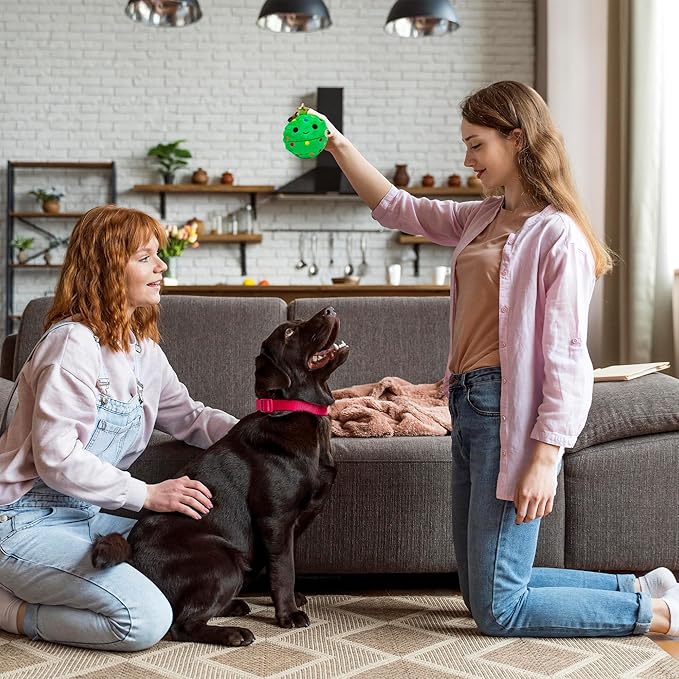 Flourish Pets 2 in 1 Christmas Multi-Layer Chew Toy for Active Dogs | Non-Toxic BPA Free Double Stitched Soft Fabric and Long-Lasting Dog Plush Toys - Christmas 3.5" (Pack of 3)