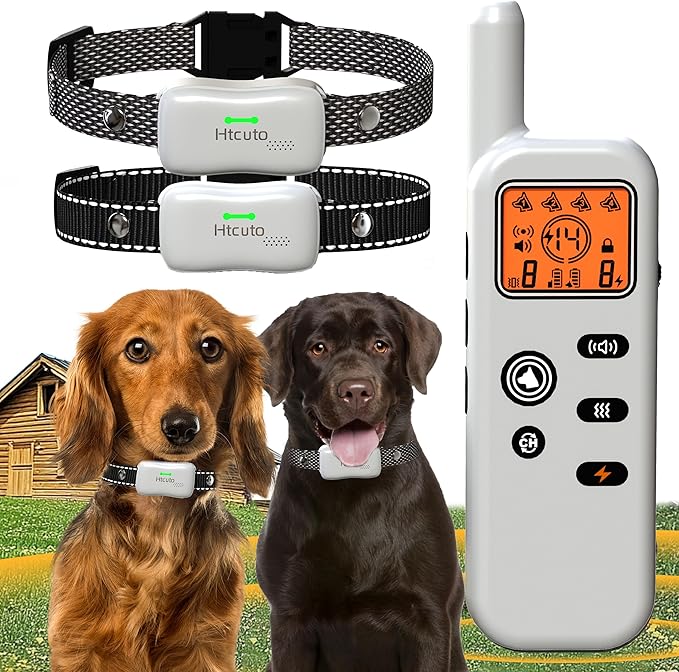 Wireless Dog Fence & Ultrasonic Training Collar -1160-Yard Adjustable Boundary for Outdoor, 6100FT Remote, 4 Modes (Beep/Vibration/Static/Ultrasonic), IPX7 Waterproof, 185-Day Standby, Grey
