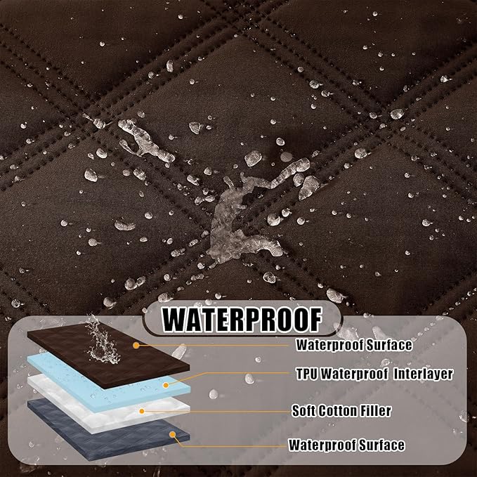 Smiry Waterproof Dog Bed Cover Blanket 30x70, Soft Reversible Pet Blanket, Washable Leakproof Cats Dogs Couch Cover for Sofa, Couch, Furniture, Lattice, Chocolate/Dark Grey