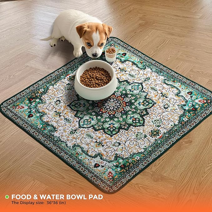 Hompet 2 Pack Super Absorbent Dog Door Mat for Muddy Paws, Washable Pee Pads for Dogs, Reusable Puppy Training Pads, Quick Dry Non-Slip Pet Entryway Rug, Leak-Proof Potty Pad for Indoor Floors 36x36