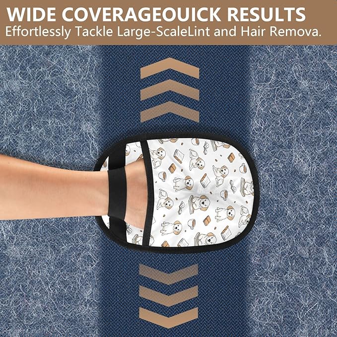 Pet Grooming Gloves Reusable Dog & Cat Hair Remover for Furniture, Car Interiors Multi-Surface Deshedding Tool for Carpets, Bedding & Home Cleaning