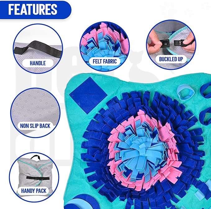 PET ARENA Snuffle Mat for Dogs Large Breed, Cats - 25" x 25’’ Enrichment Toys for Large Snuffle Mat Dogs Encourages Natural Foraging Skills and Stress Relief for Size Small/Medium/Large Dog