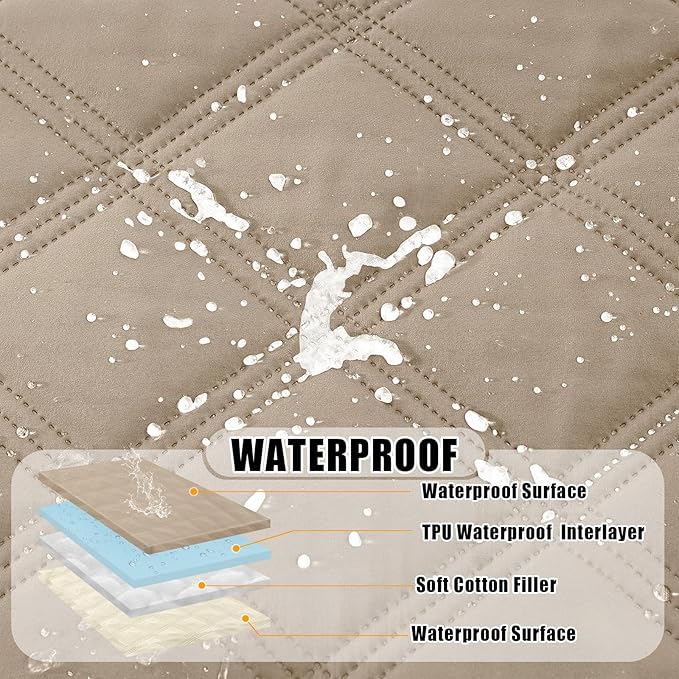 Smiry Waterproof Dog Bed Cover Blanket 30x70, Soft Reversible Pet Blanket, Washable Leakproof Cats Dogs Couch Cover for Sofa, Couch, Furniture, Lattice, Taupe/Beige