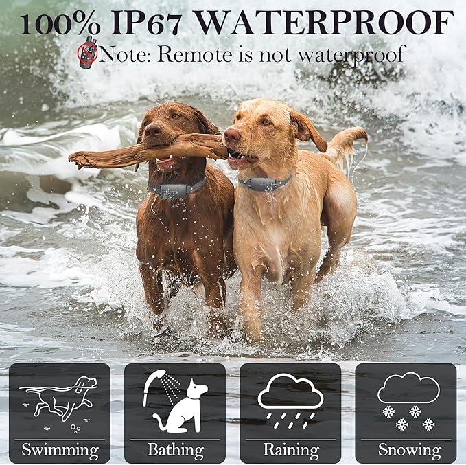 Dog Shock Collar for 2 Dogs, 4500FT Dog Training Collar Rechargeable Electric Collar with Recording & Calling & Vibration & Shock for All Breeds (Gray)