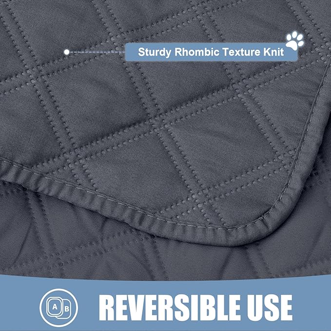 Smiry Waterproof Dog Bed Cover Pet Blanket, Soft Washable Dog Blanket for Furniture Bed Couch Sofa Reversible, Checkered (30"x53", Dark Grey/Dark Grey)