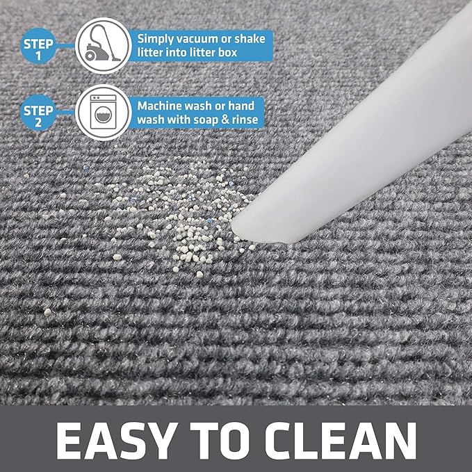 Drymate Cat Litter Trapping Mat, (Ridged Design), Traps Litter & Mess from Box, Soft on Kitty Paws, Absorbent, Waterproof, Urine-Proof, Machine Washable, Durable, (USA Made) (28" x 36")