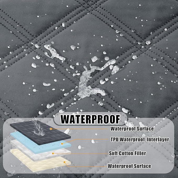 Smiry Waterproof Dog Bed Cover Blanket 30x70, Soft Reversible Pet Blanket, Washable Leakproof Cats Dogs Couch Cover for Sofa, Couch, Lattice, Furniture, Dark Grey/Beige