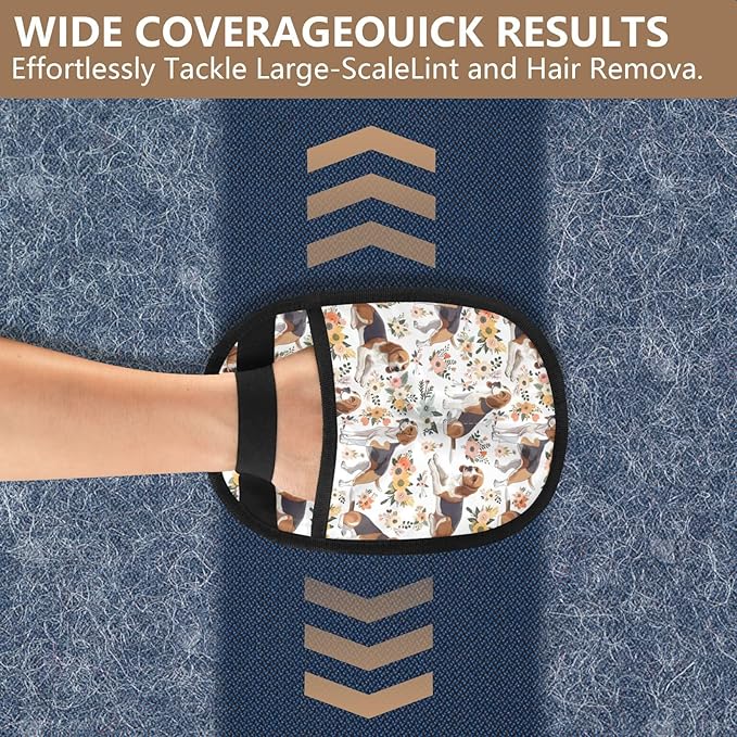 Pet Grooming Gloves Reusable Dog & Cat Hair Remover for Furniture, Car Interiors Multi-Surface Deshedding Tool for Carpets, Bedding & Home Cleaning