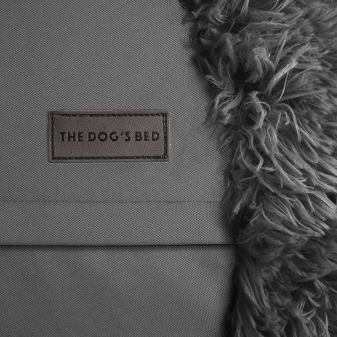 The Dog’s Bed Sound Sleep Donut Dog Bed, Small Dark Grey Fur Calming Nest Bed, Veterinary Approved