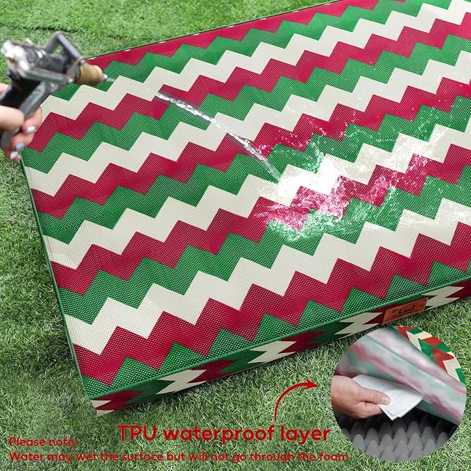 Orthopedic Dog Bed for Large Dogs, Big Waterproof Dog Bed Washable Pet Bed for Large Sized Dogs with Egg Crate Foam Pet Bed Mat, Removable Oxford Cooling Cover, Stripe