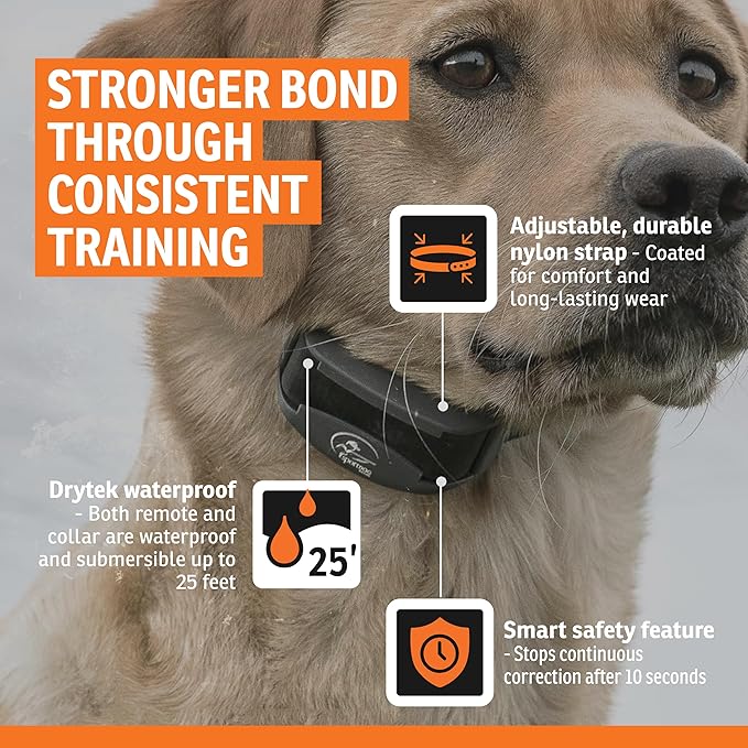 SportDOG SportHunter 1825X Remote Trainer - Long-Range Signal Unit - Quick-Charge Collar - Adjustable Training Collar - Waterproof Dog Training Gear - 1-Mile Range - Black