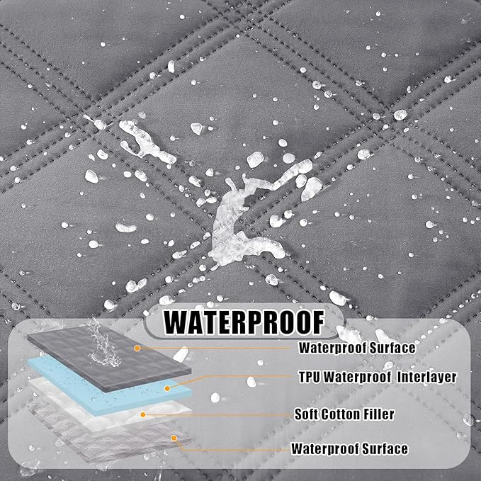 Smiry Waterproof Dog Bed Cover Blanket 30x70, Soft Reversible Pet Blanket, Washable Leakproof Cats Dogs Couch Cover for Sofa, Couch, Furniture, Lattice, Grey/Light Grey