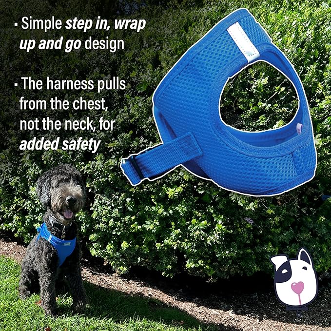 Doggie Design Dog Harness - No Choke Dog Harness, Dog Vest, Mesh Polyester, Pet Harness, Simple Design, Harness for Dog - Cobalt Blue, 2X/3XL