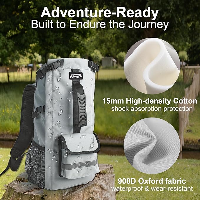 Dog Backpack Carrier, Ergonomic Pet Travel Bag, Suitable for Medium and Large Dogs, Built-in Leash and Adjustable Buckle, Ideal for Hiking and Cycling, M