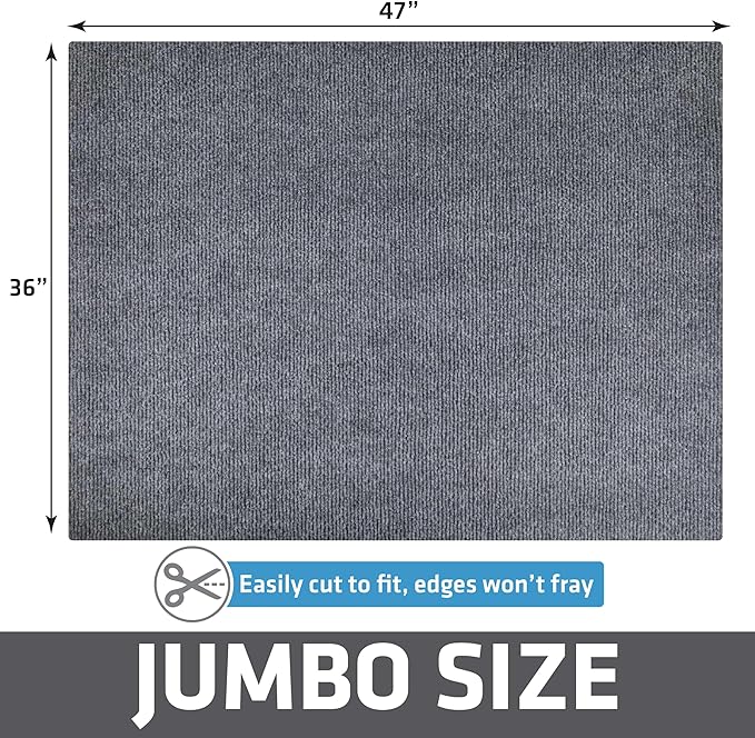 Drymate Jumbo Cat Litter Trapping Mat, (Ridged Design), Traps Litter & Mess from Box, Soft on Kitty Paws, Absorbent, Waterproof, Urine-Proof, Machine Washable, Durable, (USA Made) (36" x 47")