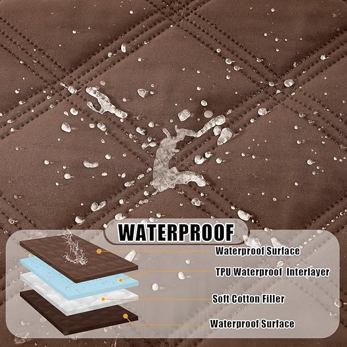 Smiry Waterproof Dog Bed Cover Blanket 40x70, Soft Reversible Pet Blanket, Washable Leakproof Cats Dogs Couch Cover for Sofa, Couch, Furniture, Lattice, Brown/Chocolate