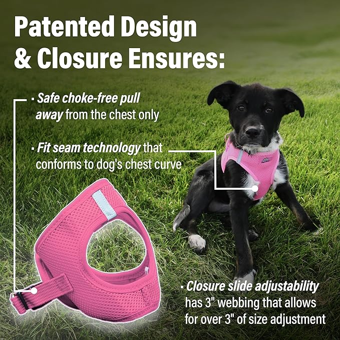 Doggie Design Dog Harness - No Choke Dog Harness, Dog Vest, Mesh Polyester, Pet Harness, Simple Step in and Go Design, Harness for Dog - Candy Pink, XXS