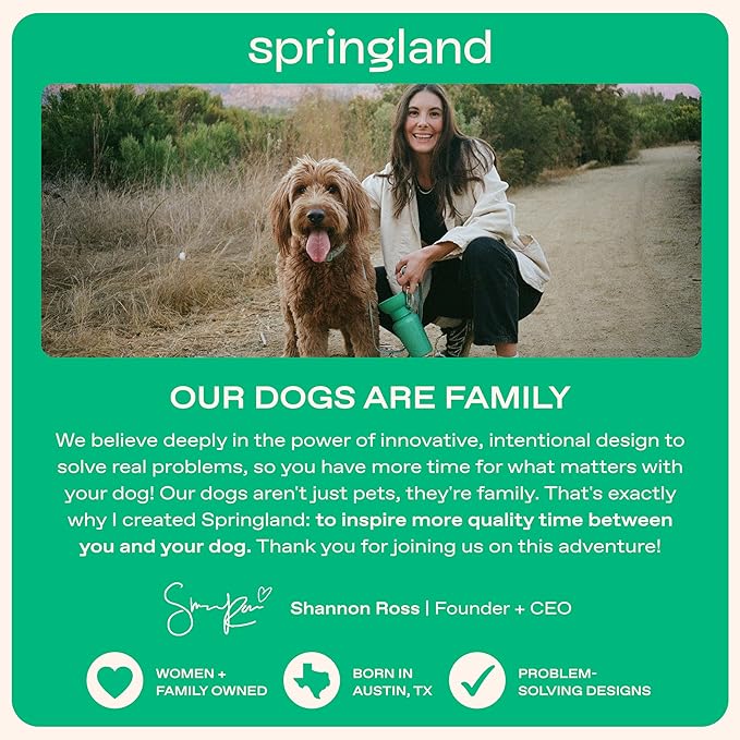 Springer by Springland Dog Water Bottle | Portable Travel Water Bottle Dispenser for Dogs | Dog Gift Seen on Oprah's Favorite Things, Shark Tank | Leak-Proof Bottles | BPA-Free 44oz Gray