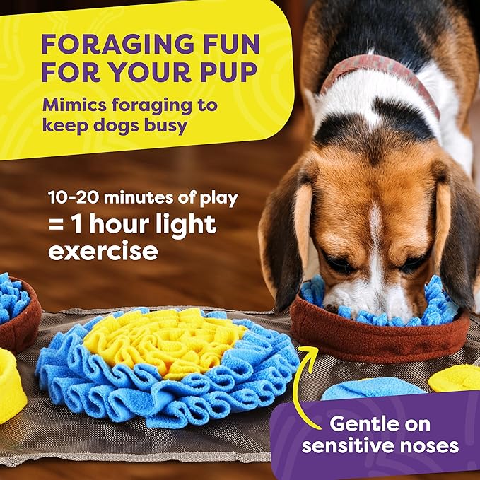 Hertzko Snuffle Mat for Dogs & Cats – Includes Lick Mat & Spatula – Dog Snuffle Toy, Puppy Enrichment Mat, Slow Feeder, Treat Dispenser, Boredom Relief, Pet Anxiety Aid