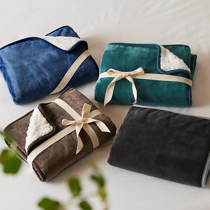 Bedsure Waterproof Dog Blankets for Large Dogs - Large Cat Blanket Washable for Couch Protection, Sherpa Fleece Puppy Blanket, Soft Plush Reversible Throw Furniture Protector, 40x50, Coffee Brown