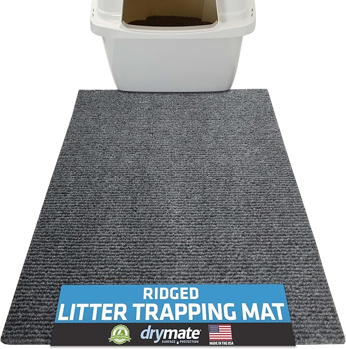 Drymate Cat Litter Trapping Mat, (Ridged Design), Traps Litter & Mess from Box, Soft on Kitty Paws, Absorbent, Waterproof, Urine-Proof, Machine Washable, Durable, (USA Made) (20" x 28")