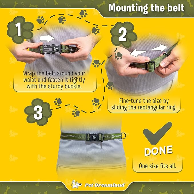 Exquisite Hands-Free Leash for Medium Dogs: Ultimate Comfort & Freedom for Running, Walking, Hiking. Premium Quality, Durable & Versatile Waist Dog Leash Belt. Your Dog Will Love It