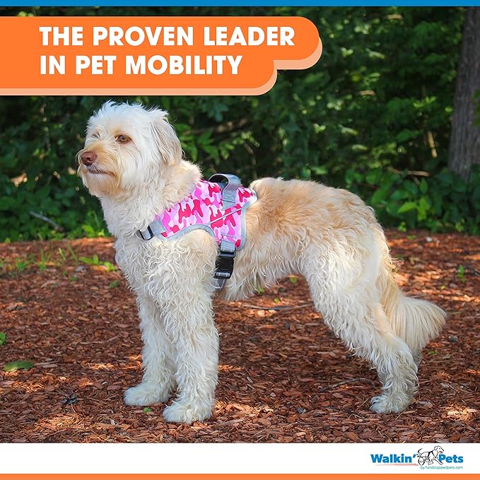 Walkin’ Warrior No Pull Dog Harness, Adjustable Straps for Custom Fit, Compatible with Dog Wheelchair, Breathable Mesh Lining for Comfort