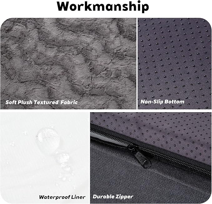 Giant Memory Foam Human Dog Bed for Adults People Fits Pet Families Extra Large Orthopedic Dog Beds with Sides, Washable Bolster Pet Bed Couch with Removable Cover, 70x50x13 Inch, Dark Grey