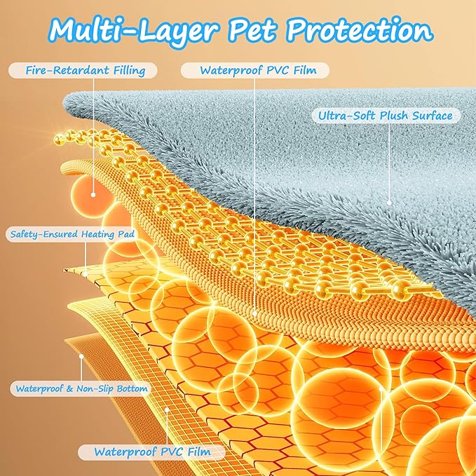 Heated Cat Bed for Indoor Cats, 23-inch Cozy Donut with USB Power, Adjustable Temperature & Timer, Machine Washable Cover for Small & Medium Cats (Light Gray)