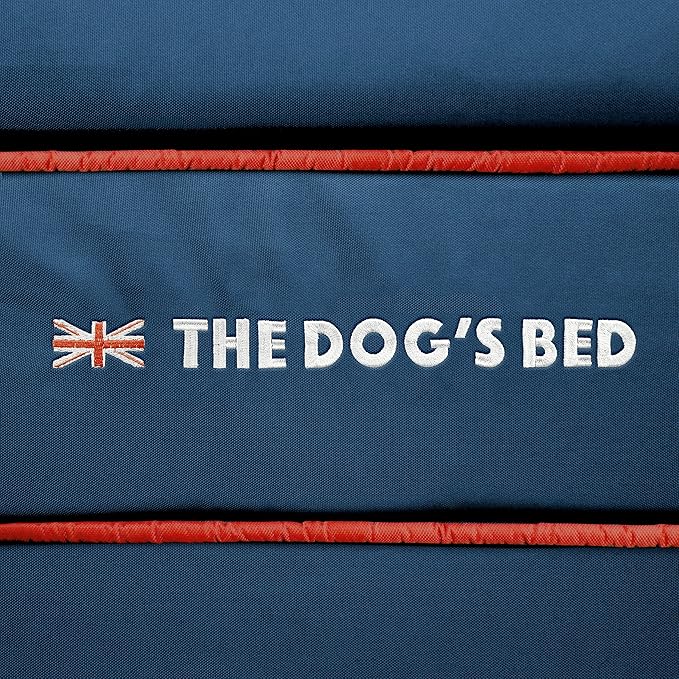 The Dog’s Bed Orthopedic Dog Bed XL Blue Oxford with Red Trim UK Flag Dog Bed, Memory Foam, Pain Relief: Arthritis, Post Surgery, Lameness, Waterproof Washable Cover, Veterinary Approved